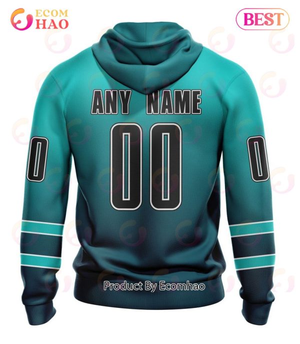 NHL San Jose Sharks Special Retro Gradient Design 3D Hoodie