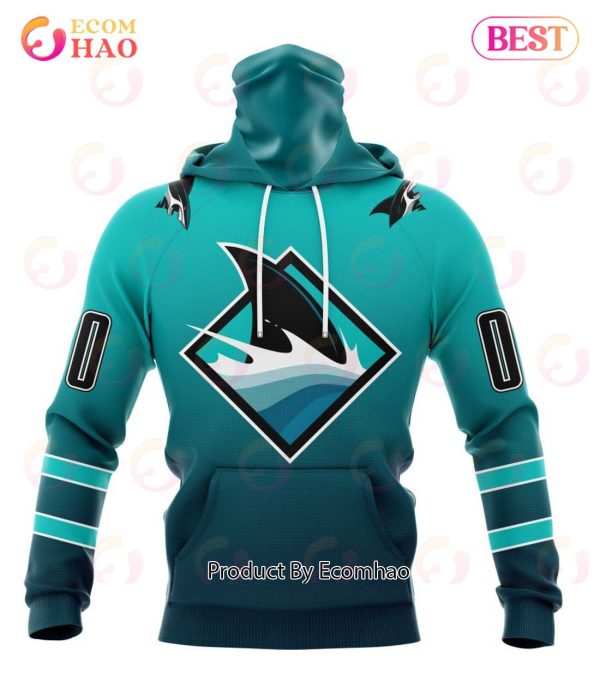 NHL San Jose Sharks Special Retro Gradient Design 3D Hoodie