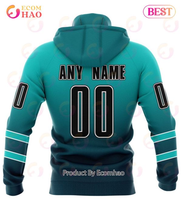 NHL San Jose Sharks Special Retro Gradient Design 3D Hoodie