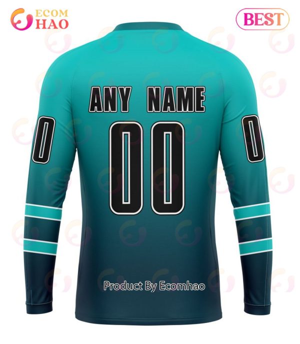 NHL San Jose Sharks Special Retro Gradient Design 3D Hoodie