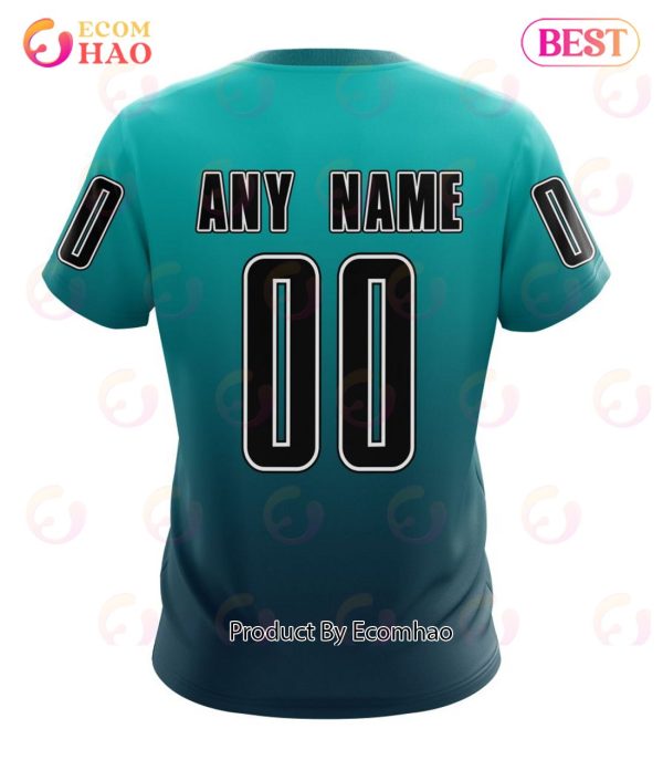 NHL San Jose Sharks Special Retro Gradient Design 3D Hoodie