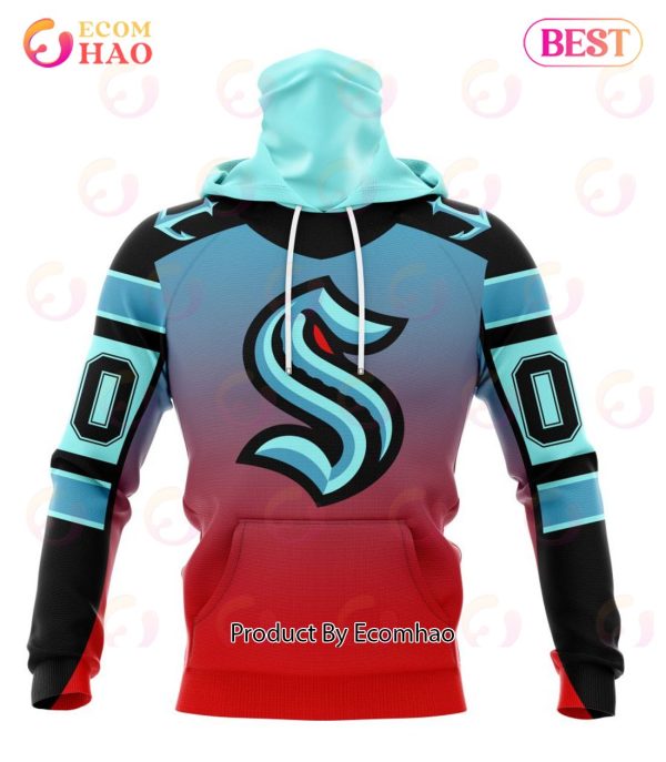 NHL Seattle Kraken Special Retro Gradient Design 3D Hoodie