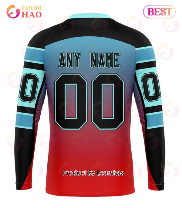 NHL Seattle Kraken Special Retro Gradient Design 3D Hoodie