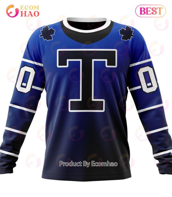 NHL Toronto Maple Leafs Special Retro Gradient Design 3D Hoodie