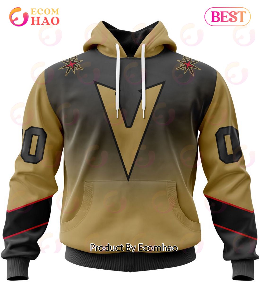 NHL Vegas Golden Knights Special Retro Gradient Design 3D Hoodie