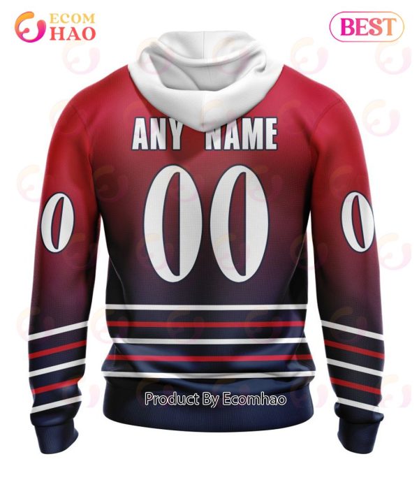 NHL Washington Capitals Special Retro Gradient Design 3D Hoodie