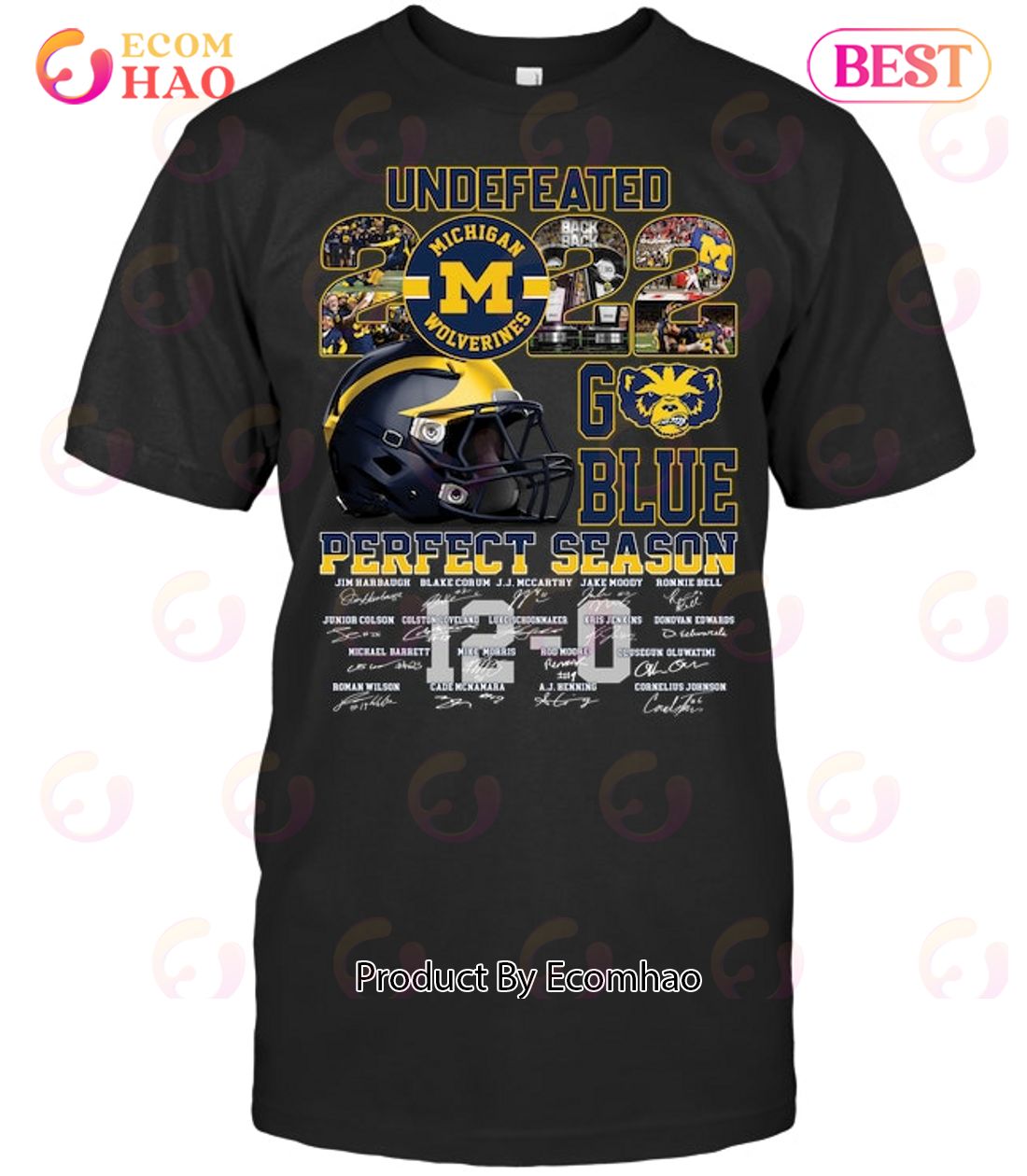 Undefeated Michigan Wolverines 2022 Go Blue Perfect Season Thank You For The Memories T-Shirt