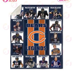NFL Chicago Bears Legends Quilt, Fleece Blanket