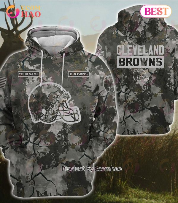 NFL Cleveland Browns  Personalized Your Name Hungting Camo Style 3D Hoodie,T Shirt, Sweatshirt, Zipper