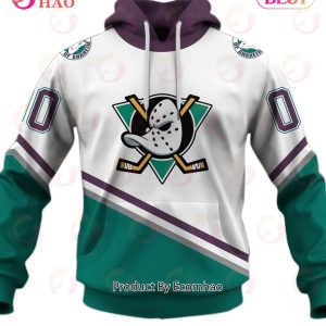 Personalized ANAHEIM MIGHTY DUCKS 90s Vintage Throwback Home Jersey 3D Hoodie