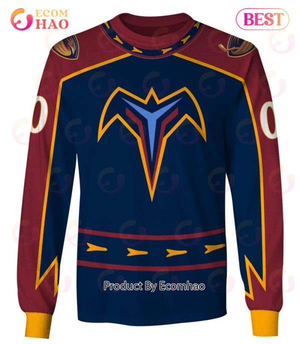 Personalized Atlanta Thrashers, Winnipeg Jets 1999 Vintage Away Jersey 3D Hoodie