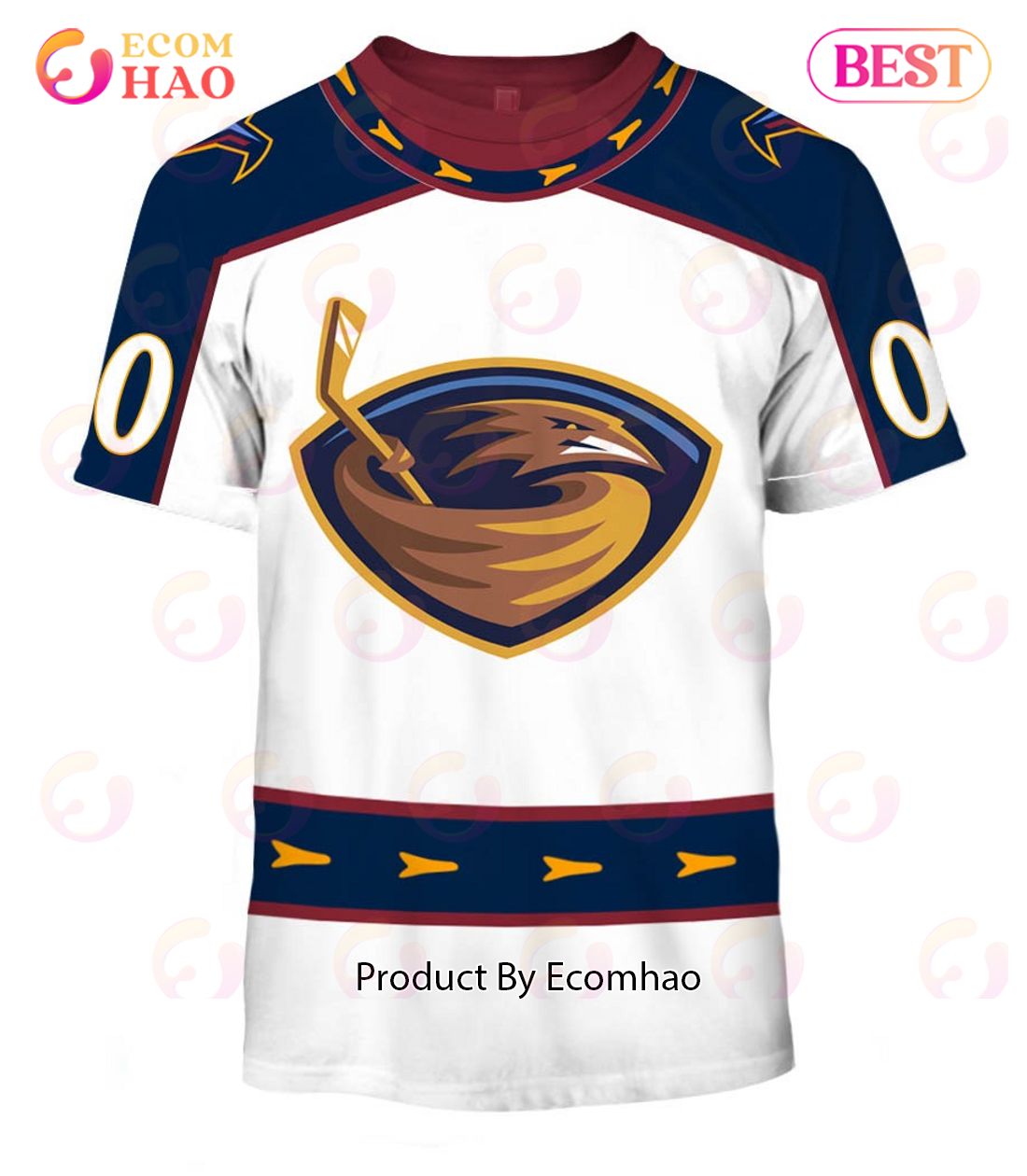 Personalized Atlanta Thrashers, Winnipeg Jets 1999 Vintage Home Jersey 3D Hoodie