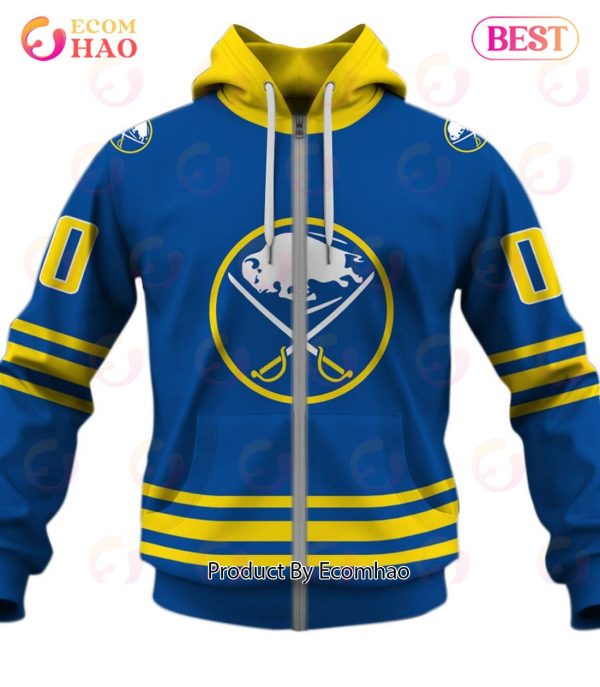 Personalized Buffalo Sabres 80s 90s Away Vintage NHL Throwback Jersey 3D Hoodie