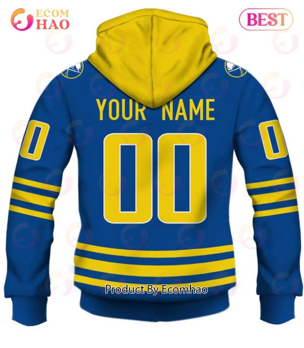 Personalized Buffalo Sabres 80s 90s Away Vintage NHL Throwback Jersey 3D Hoodie