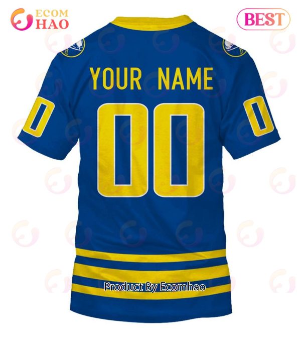Personalized Buffalo Sabres 80s 90s Away Vintage NHL Throwback Jersey 3D Hoodie