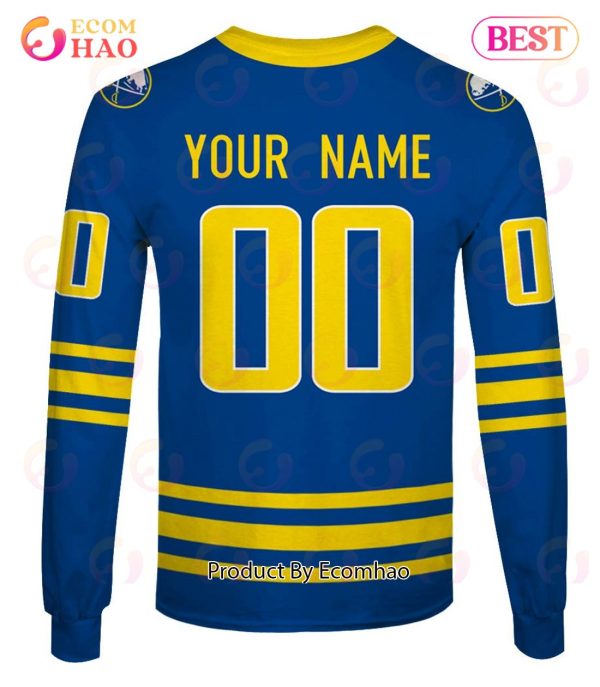 Personalized Buffalo Sabres 80s 90s Away Vintage NHL Throwback Jersey 3D Hoodie