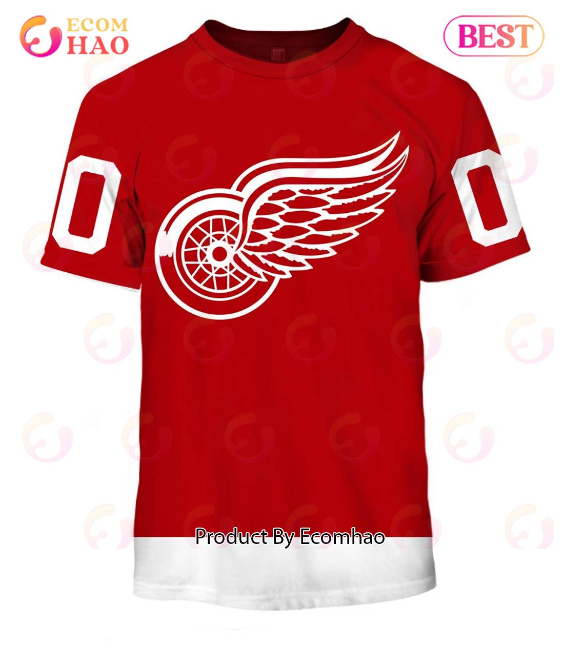 Personalized Detroit Red Wings Throwback Vintage NHL Home Jersey 3D Hoodie