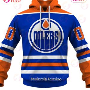 Personalized Edmonton Oilers 80s Throwback Vintage Hockey Away Jersey 3D Hoodie