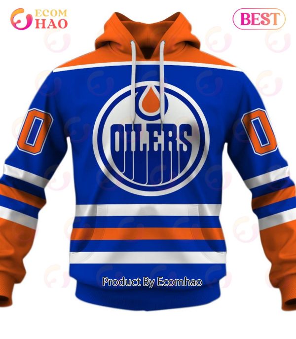 Personalized Edmonton Oilers 80s Throwback Vintage Hockey Away Jersey 3D Hoodie