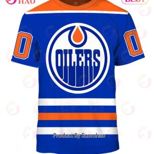 Personalized Edmonton Oilers 80s Throwback Vintage Hockey Away Jersey 3D Hoodie