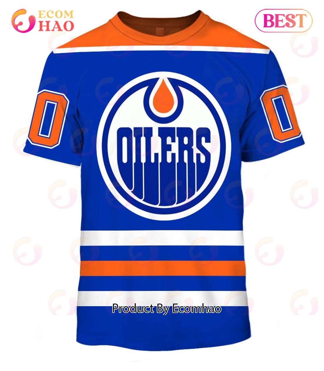 Personalized Edmonton Oilers 80s Throwback Vintage Hockey Away Jersey 3D Hoodie