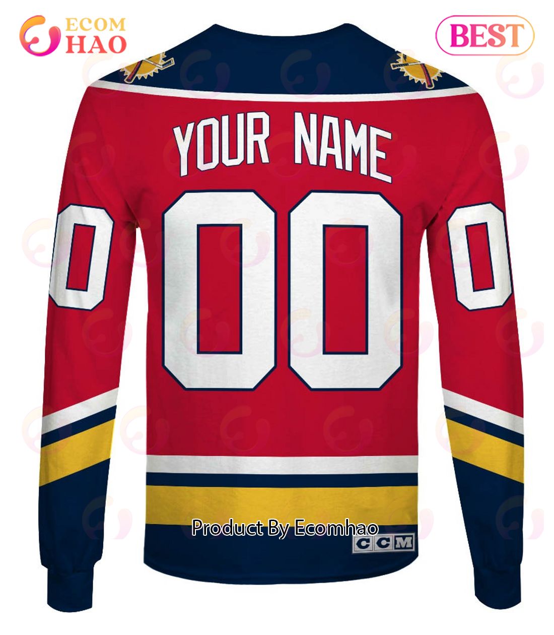 NHL Florida Panthers Custom Name Number 90s Throwback Vintage Away Jersey  Pullover Hoodie