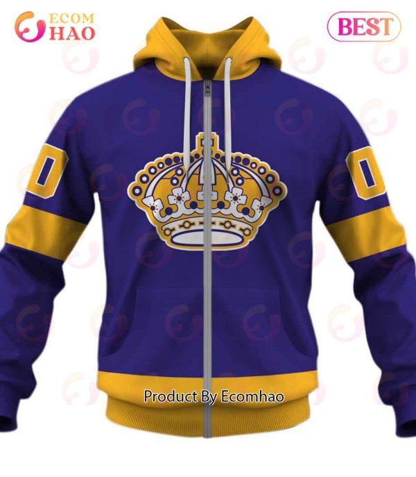Personalized Los Angeles Kings 70s Throwback Vintage NHL Away Jersey 3D Hoodie