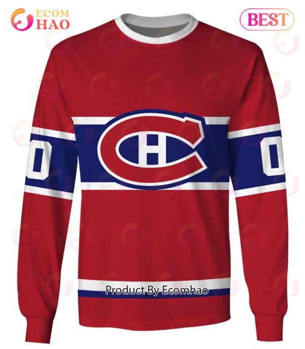 Personalized Montreal Canadiens 60s 70s Throwback Vintage Home Jersey 3D Hoodie