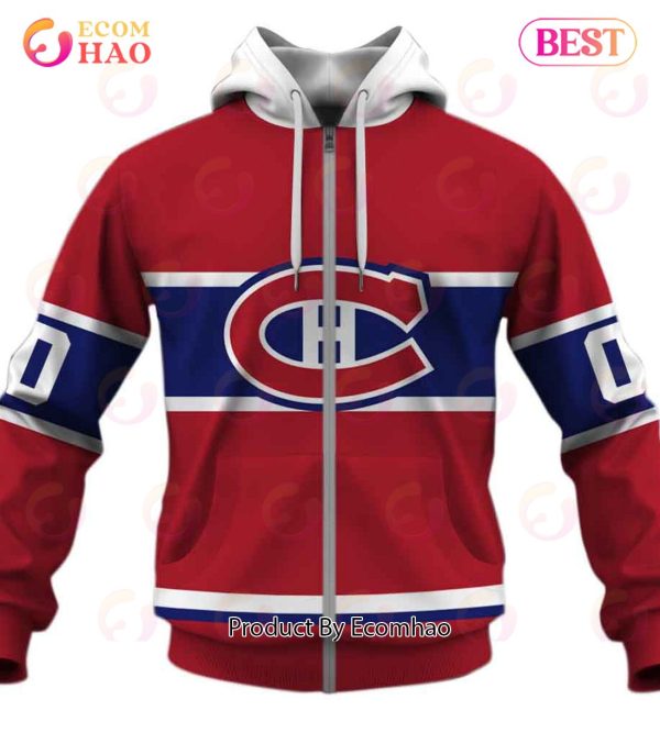 Personalized Montreal Canadiens 60s 70s Throwback Vintage Home Jersey 3D Hoodie