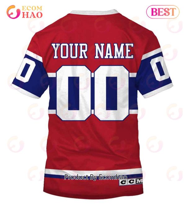 Personalized Montreal Canadiens 60s 70s Throwback Vintage Home Jersey 3D Hoodie