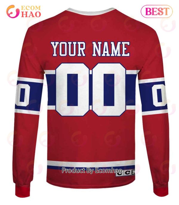Personalized Montreal Canadiens 60s 70s Throwback Vintage Home Jersey 3D Hoodie