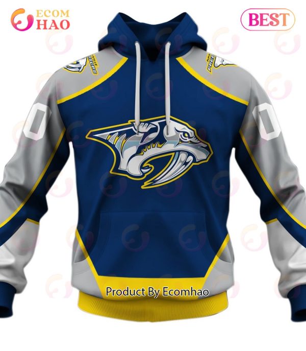 Personalized Nashville Predators Throwback Vintage NHL Hockey Jersey 3D Hoodie