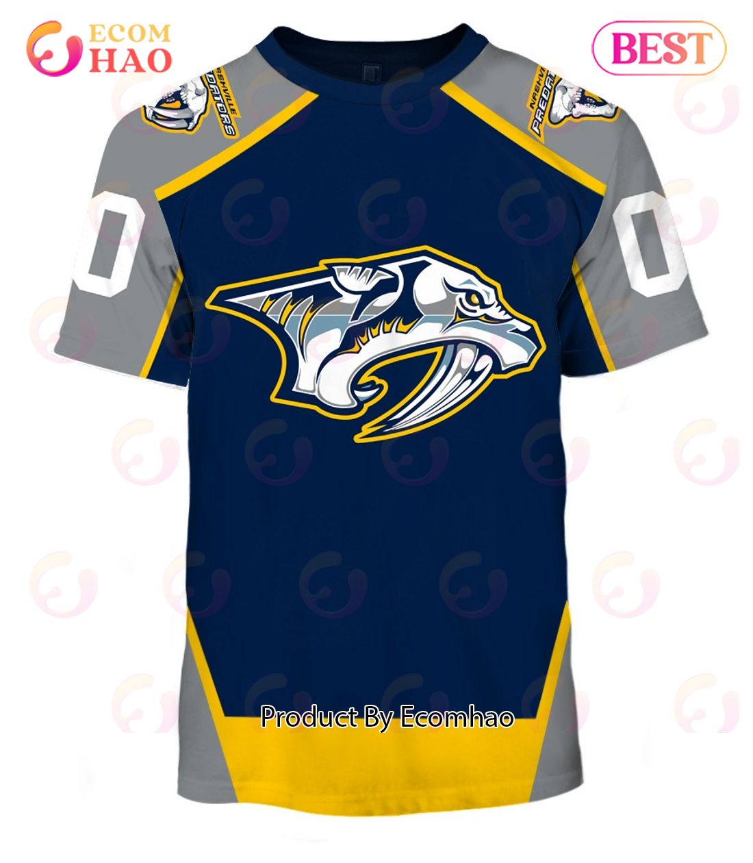 Personalized Nashville Predators Throwback Vintage NHL Hockey Jersey 3D Hoodie