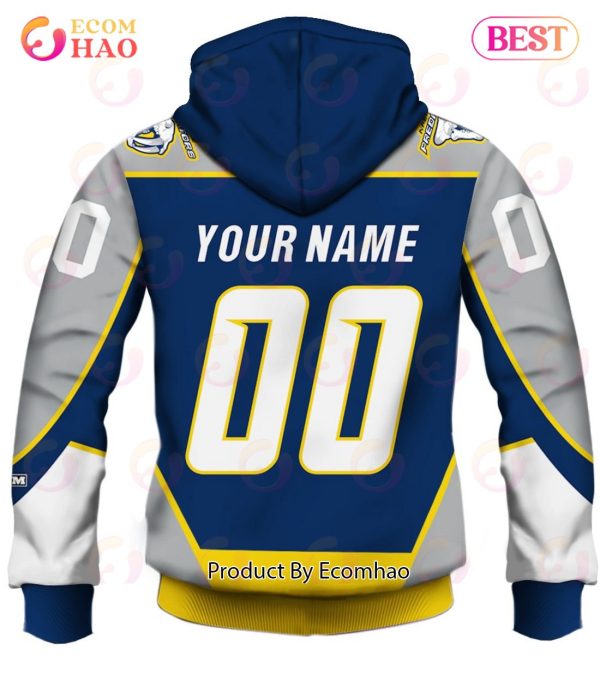 Personalized Nashville Predators Throwback Vintage NHL Hockey Jersey 3D Hoodie