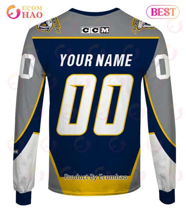 Personalized Nashville Predators Throwback Vintage NHL Hockey Jersey 3D Hoodie