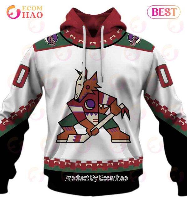 Personalized Phoenix Coyotes, Arizona Coyotes 90s Vintage Away Jersey 3D Hoodie