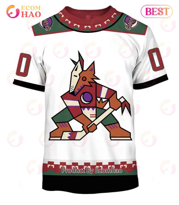 Personalized Phoenix Coyotes, Arizona Coyotes 90s Vintage Away Jersey 3D Hoodie