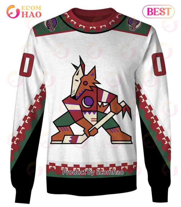 Personalized Phoenix Coyotes, Arizona Coyotes 90s Vintage Away Jersey 3D Hoodie