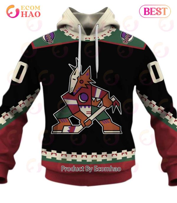 Personalized Phoenix Coyotes, Arizona Coyotes 90s Vintage Home Jersey 3D Hoodie