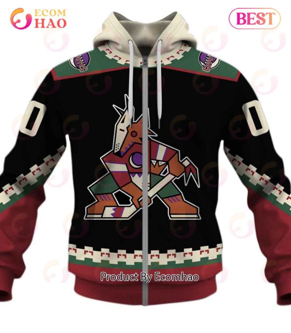 Personalized Phoenix Coyotes, Arizona Coyotes 90s Vintage Home Jersey 3D Hoodie