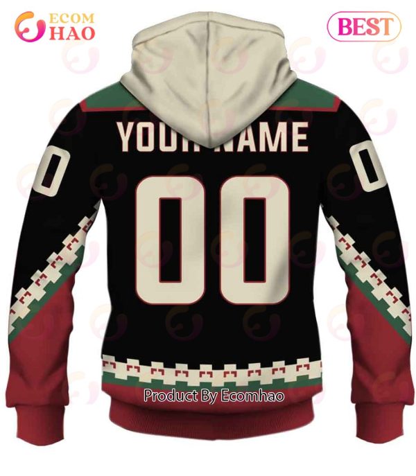 Personalized Phoenix Coyotes, Arizona Coyotes 90s Vintage Home Jersey 3D Hoodie