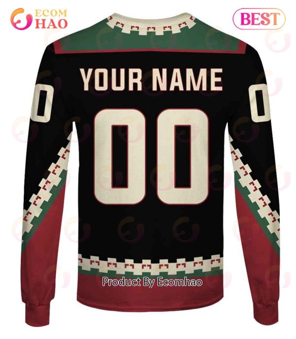 Personalized Phoenix Coyotes, Arizona Coyotes 90s Vintage Home Jersey 3D Hoodie