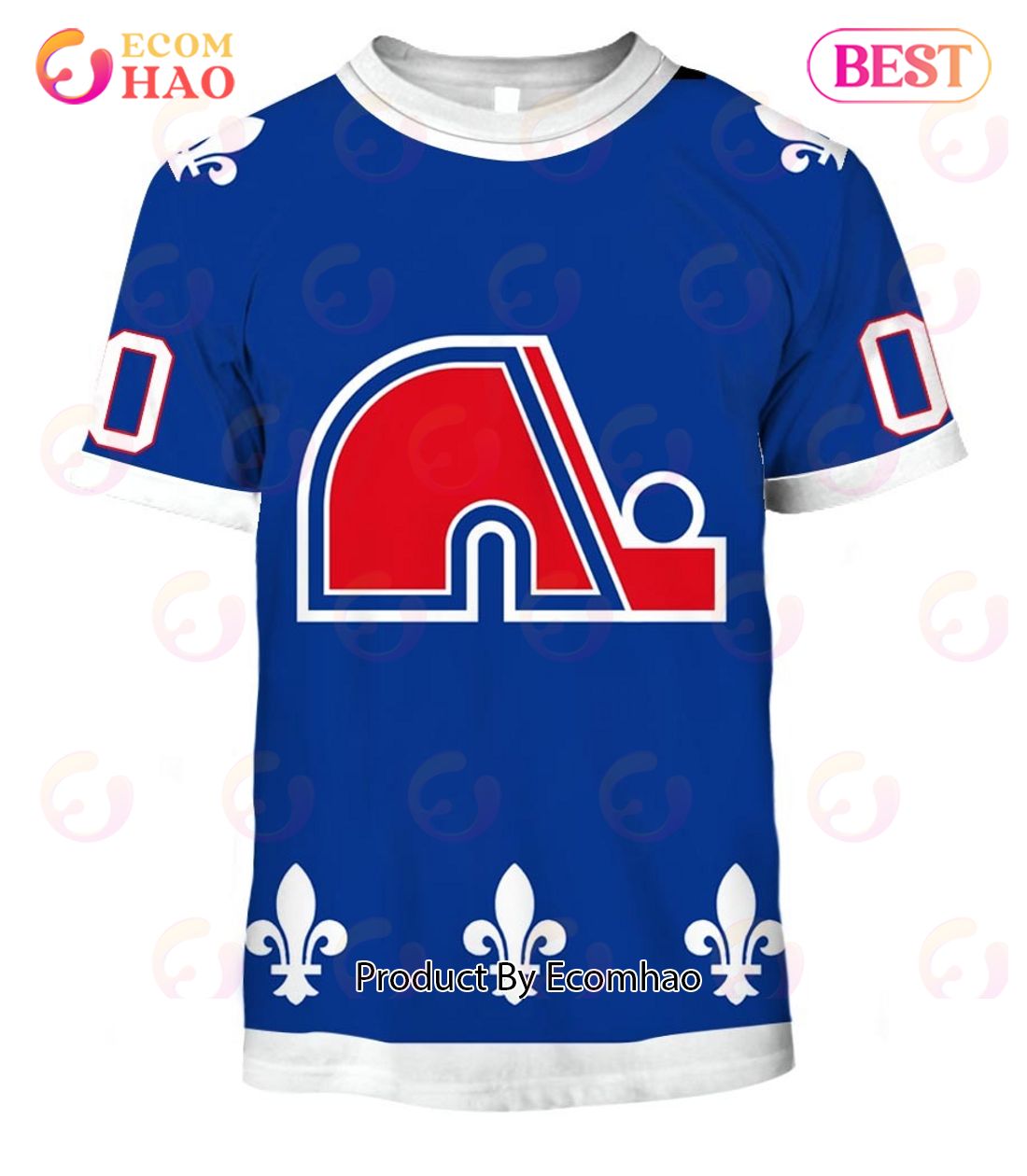 Personalized Quebec Nordiques Throwback Vintage NHL Hockey Away Jersey 3D Hoodie