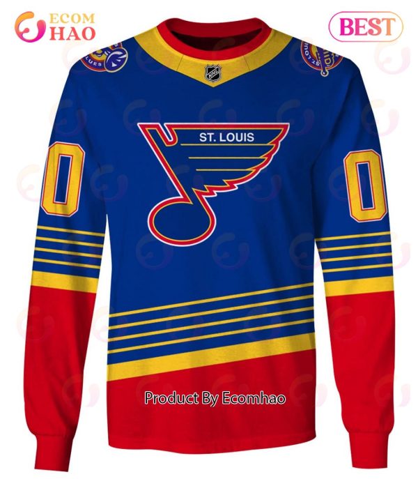 Personalized St. Louis Blues Throwback Vintage NHL Hockey Away Jersey 3D Hoodie