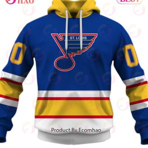 Personalized St. Louis Blues Throwback Vintage NHL Hockey Home Jersey 3D Hoodie