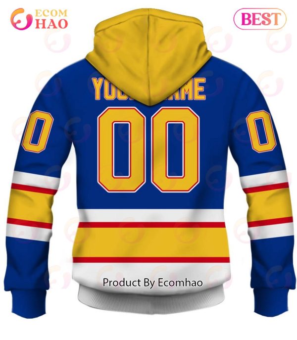 Personalized St. Louis Blues Throwback Vintage NHL Hockey Home Jersey 3D Hoodie