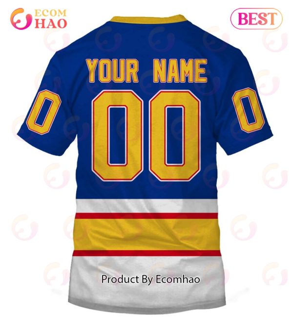 Personalized St. Louis Blues Throwback Vintage NHL Hockey Home Jersey 3D Hoodie