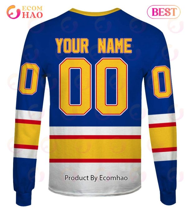 Personalized St. Louis Blues Throwback Vintage NHL Hockey Home Jersey 3D Hoodie