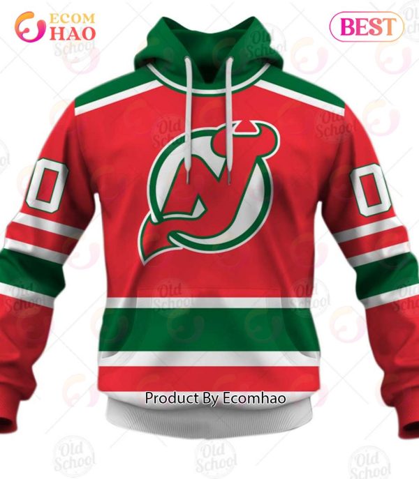 Personalized Vintage NHL New Jersey Devils Throwback Jersey Green 3D Hoodie