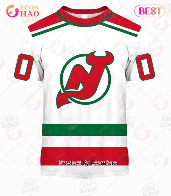 Personalized Vintage NHL New Jersey Devils Throwback Jersey White 3D Hoodie